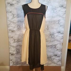 Tan and black dress